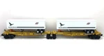 Lionel Chicago Northwestern Dual Flat Car Trailer Train Falcon Service Orig Box. Fixed Price $60.00.