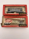 Vintage Tyco Scale Train Cars Monon Hopper & American Flyer Tie. Fixed Price $35.00.