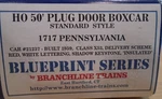 Branchline Blueprint Series #1717 Ho Scale 50' Plug Door Boxcar Kit Pennsylvania. Fixed Price $19.99.