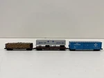 Atlas Scale #33642 #37451 #38353 Box & Flat Cars New Open (X3) Lot. Fixed Price $80.99.
