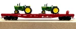 Ho Walthers Trainline 931-1605 50' Flat Car Atsf With John Deere 4020 Tractors. Fixed Price $59.99.