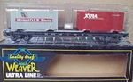 Weaver Scale 50' Flat Car With Containers Ns Norfolk Southern 3 Rail. Fixed Price $52.00.
