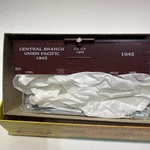 Ho Scale 36' Old Time Box Car 07914 Central Branch Union Pacific Kit No 1943. Fixed Price $13.00.