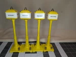 Mth Yellow Corner Lamp Lights Set Of 4 Model Train Accessories. Fixed Price $50.00.