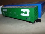 Atlas 6502-2 Burlington Northern 53' Double Plug Boxcar Rail Nice & Clean. Fixed Price $60.00.