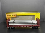 Mth Railking 30-76015 Lehigh Valley Lv Flat Car W Bulkheads & Pipe Load Lnib. Fixed Price $39.90.
