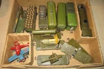 Marx Army Supply Train 11 Car Set, Cannon, Anti-aircraft, Radio, Airplane .... Fixed Price $1140.99.