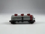 Life-like #39559 Scale Utlx 3-DOME Gasoline Tank Car Silver Red Vg. Fixed Price $19.54.