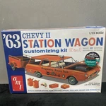 Amt '63 Chevy Ii Station Wagon Customizing Kit 1/25 Scale Model Sealed. Fixed Price $31.52.
