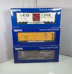 3PC Industrial Rail O27 Scale Rolling Stock Box Cars Soo Line Union Pacific Penn. Fixed Price $62.95.