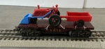 Marx Train Erie Flat Car Red Tractor W/loader & Trailer- Gauge. Fixed Price $75.00.