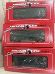 3-AMERICAN Flyer Gauge Railway Express Agency Refrigerator Cars 6-48806 Nos. Fixed Price $38.99.