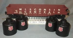 Lionel 26363 Wisconsin Central Ltd. #54215 Gondola W/ Wcl Canisters O/027 Ga.. Fixed Price $33.00.