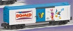 American Flyer 6-48351 Donald Duck & Daisy Disney Boxcar Unique Art Each Side. Fixed Price $34.95.