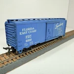 Ho Scale Ahm 5244 Florida East Coast Speedway Blue Boxcar #21019. Fixed Price $9.95.