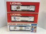 Lionel Beer Reefer Lot (3 Cars) Schlitz, Pbr, Miller Lite 6-9851, 6-9859,. Fixed Price $64.00.