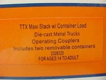Lionel Ttx Maxi Stack W/ Container Load Freight Train Railroad Flat 2328320 New. Fixed Price $100.00.