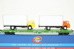 Athearn Ho Scale Bn Burlington Northern 60' Flat Car W/ Ford Box Truck Load Nos. Fixed Price $58.00.