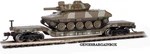 Scale Us Army Depressed Flat Car W/green Camo Sheridan Tank New Bachmann 71388. Fixed Price $42.74.