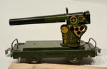 Marx 572AA Gun Flatcar 6 In. / Wheel (1940). Fixed Price $200.00.