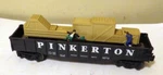 Lionel 6-16674 Gauge Pinkerton Animated Gondola Boxcar Usa Made 1989. Fixed Price $22.00.
