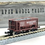 Atlas Scale 3206 Milwaukee Road 70 Ton Ore Hopper Car With Load 76459. Fixed Price $14.99.