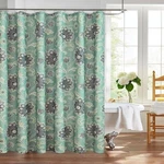 Spring Home Fabric Shower X 72", Green Printed Bathroom Curtains. Fixed Price $12.48.