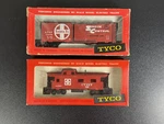 Tyco Ho Scale Santa Fe Freight Car & Caboose Set T311U T327J - New In Box. Fixed Price $24.74.
