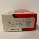 Ho Intermountain Pfe Black And White Steel Sided Ice Bunker Class R-40-23 #46807. Fixed Price $24.50.