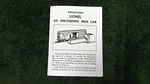 Lionel 0366 Unloading Milk Car Instructions Photocopy. Fixed Price $5.00.