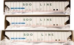 Accurail #8157 Pullman-standard 4750 3-BAY Covered Hopper 3-PACK Kit -- Soo Li. Fixed Price $61.18.