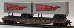 Ho Scale Athearn 50' A.t.s.f. #93302 Flat Car W/ International Forwarding Co.. Fixed Price $23.95.