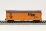 Train Miniature Ho 40' Steel Reefer Santa Scout Map Sfrd 35041 Rtr. Fixed Price $10.89.