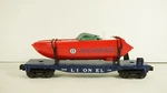 Lionel Lines Scale Flat Car W/ Power Boat #8 Highball 6-26785 W17. Fixed Price $29.50.
