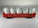 American Flyer 6-48525, Burlington Gondola #197190 W/canisters, Nib (2001). Fixed Price $21.50.