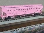Ralston-jefferson Iowa Pink Rib Side Leased 4750CU 3 Bay Hopper Car Scale New. Fixed Price $76.95.