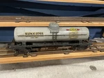 Lionel #2755 Prewar O-gauge Sunoco Tank Car. Fixed Price $60.00.