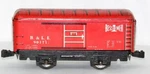 Marx 90171 B&le Bessemer Boxcar Candy Apple Fixed Knuckle 6" Tinplate Solid Door. Fixed Price $35.00.