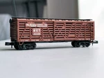 N Scale Aurora Postage Stamp 4883 Mkt The Katy Cattle Stock Car #47150 W/ Case. Fixed Price $6.99.