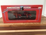 American Flyer 6-48509 Gauge Flatcar With Die-cast Farm Tractors. Fixed Price $28.49.