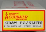 Ho Accurail #4108 50' Steel Boxcar Green Bay & Western Built Up. Fixed Price $18.39.