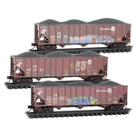 Micro-trains Mtl 98305103 Conrail Quality Weathered 3-BAY Coal Hopper Set. Fixed Price $94.95.