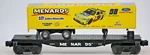 Lionel 027 Flat Car With Menards Race Trailer 6-26613 Gauge 1:48 Scale Yellow. Fixed Price $59.99.