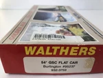 Walthers 932-3759 Ho Burlington 54' Gsc Flat Car # 95237 Nib. Fixed Price $19.99.
