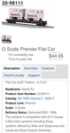 Mth Premier 20-98111, Flat Car W/trailers, Santa Fe, Nib. Fixed Price $55.00.