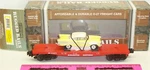 Rail King Burlington Flat With Road Legends 1957 Chevy 33-7604. Fixed Price $45.00.