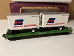Mth 20-90014C Flat Car W/(2) Trailers Burlington Northern #961050. Fixed Price $50.00.