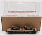 Menards 279-3380 Army Flatcar W/ Two Jeeps #11158 Ex/box. Fixed Price $22.79.