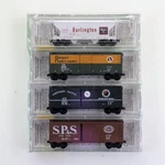 Micro-trains 20226-2 Scale 4 Pack 'fallen Flags' Cb&q, Gn, Sp&s, Np. Fixed Price $78.80.