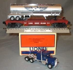 Lionel 52296 Long Island #8303 Flatcar W/ Fuel Tanker Ld. & Tractor O/027 Ga.. Fixed Price $65.00.